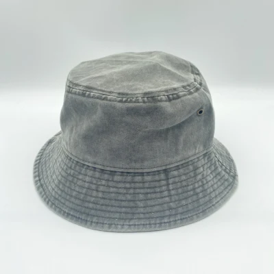 Großhandel Unisex Outdoor Farbe Einstellbare Gewaschen Frauen Custom Cotton Cap Faltbare Fisherman Eimer Hüte