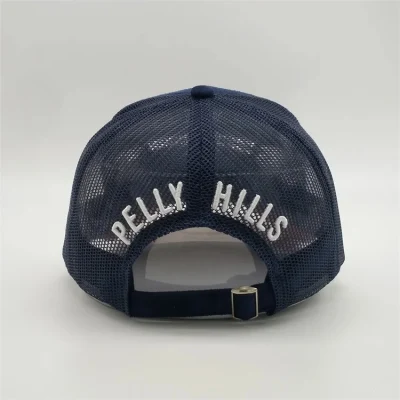 China Factory Großhandel Benutzerdefinierte Hohe Profil 5 Panel Stickerei Patch Logo Gebogene Krempe Mesh Gorras Snap Back Winter Wildleder Trucker Hutkappe