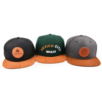 Hochwertige 100% Baumwolle Strukturiert Unstrukturiert 6 Panel Custom Stickerei Logo Herren Caps Flache Krempe Hüte Snapback Caps