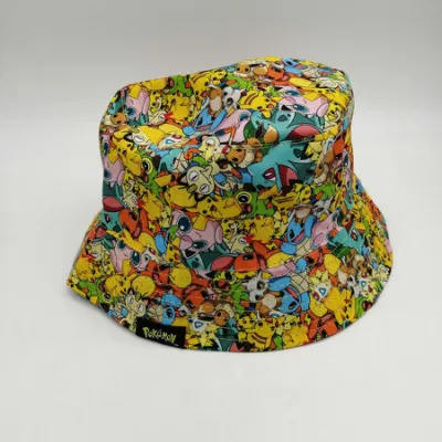 Günstige Kinder Outdoor-Eimer Custom Sublimation Druck Polyester Sommer Strand Kinder Eimer Hüte BSCI Fabrik