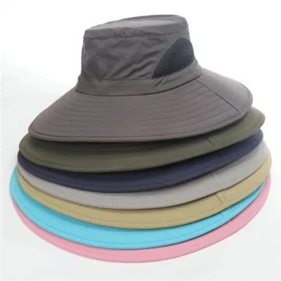 Custom Boonie Eimer Hüte Sommer UV Wasserdicht Angeln Breite Krempe Sun der Fischer Hut mit Strings Sun Hüte für Männer