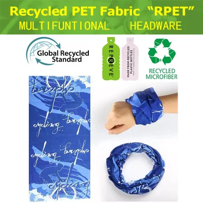 Hals Bandanas Windproof Nahtloses Bandana 100% RPET Stirnband