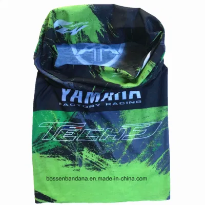 China Fabrik produzieren kundenspezifischen Druck Mikrofaser Polyester Motorrad RPET Magie Kopftuch Mit Röhrenausschnitt Und Bandana-Design