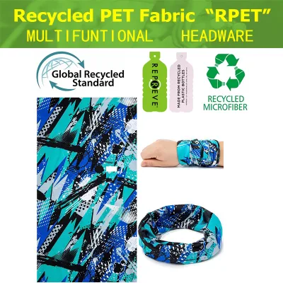 Hals Bandanas Windproof Nahtloses Bandana 100% RPET Stirnband