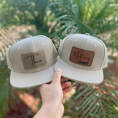 Personalisierter Vater und Sohn hat Leder Patch Custom Snapback Cap