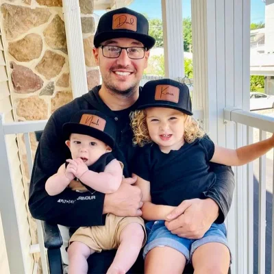 Personalisierter Vater und Sohn hat Leder Patch Custom Snapback Cap