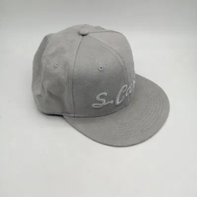 Individuelle Stickerei Logo Wildleder 6 Panel Luxus Flache Krempe Snap Back Cap Sport Hip Hop Snapback Hut