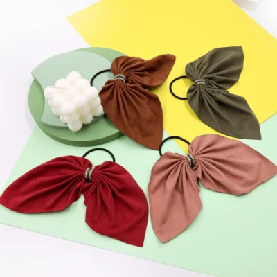 Europa Amerika PU Leder Haarschrunchies Solid Color Elastic Hair Band Vintage Soft Scrunchy für Frauen