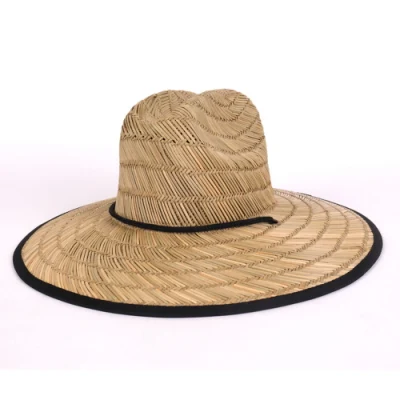 Hochwertige Custom Logo Breite Krempe Sonnenschirm Cowboy Beach Surf Rettungsschwimmer Strohhut für den Sommer