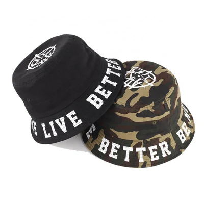 Mode Custom Classic Bestickt Baumwolle Twill Herren Eimer Hut Camouflage Fischerkhut
