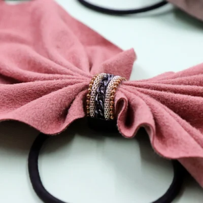 Europa Amerika PU Leder Haarschrunchies Solid Color Elastic Hair Band Vintage Soft Scrunchy für Frauen