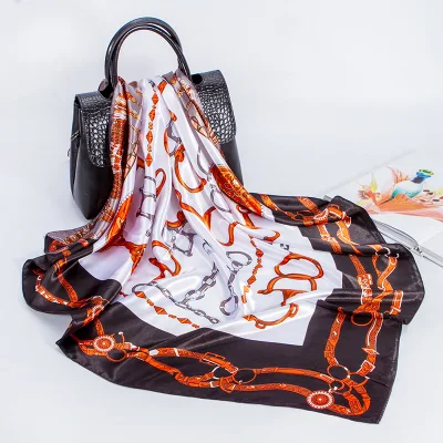 Custom Digital Printed Head Seiden Schal Bandana Damen Seide Schal