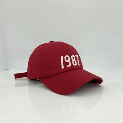 Modische Unisex-Baumwolle Papa Hut Custom Logo Baseball Cap Bestickt 1987 Sportkappe für Erwachsene