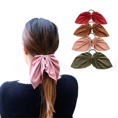 Europa Amerika PU Leder Haarschrunchies Solid Color Elastic Hair Band Vintage Soft Scrunchy für Frauen
