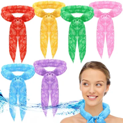 Eiskühler Schal Mehrfarbiger Ausschnitt Wrap Kühlschal Wasser Einweichen Bandana Stirnband für Hals