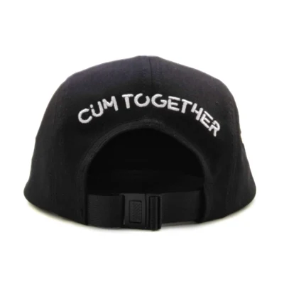 Custom Unstructured Black Flat Brim Dad Hat Print Patch 5 Panel Snapback hat und Cap