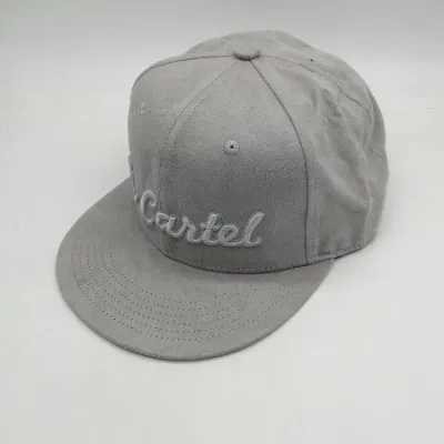 Individuelle Stickerei Logo Wildleder 6 Panel Luxus Flache Krempe Snap Back Cap Sport Hip Hop Snapback Hut