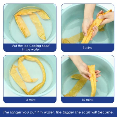 Eiskühler Schal Mehrfarbiger Ausschnitt Wrap Kühlschal Wasser Einweichen Bandana Stirnband für Hals