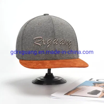 Individuelle Stickerei Logo Wildleder Flache Krempe Snapback Baseball Cap