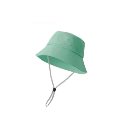 Großhandel Große Krempe Baumwolle Eimer Hut Multicolor Mode Sonnenschutz Unisex Fisherman Hut mit winddichem Seil