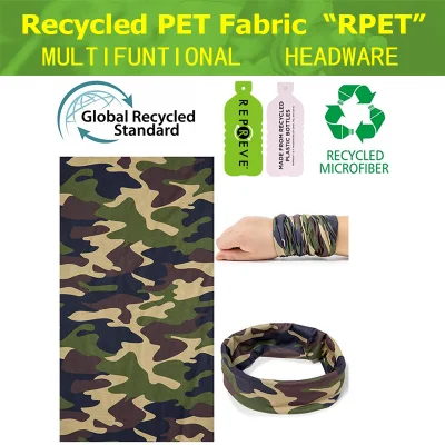 Hals Bandanas Windproof Nahtloses Bandana 100% RPET Stirnband
