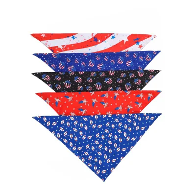 Großhandel Low MOQ Polyester Schal Custom Logo Hals wärmer billig Kundenspezifischer Druck Logo Baumwolle Seide Pet Bandanas Hund Bandana