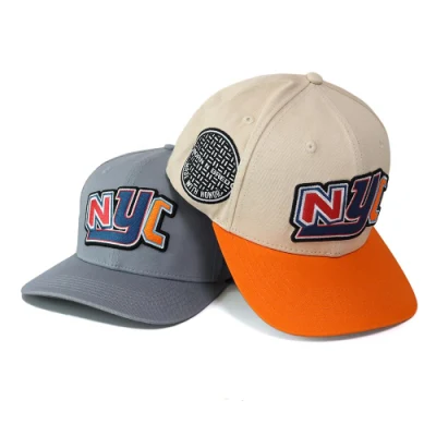 Benutzerdefinierte 6 Panel Plain leichte Kurve Krempe Snapback Caps mit Hut Mit Stickerei Aus Baumwolle