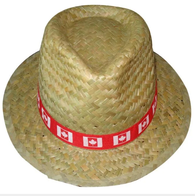 Promotional Straw Fedora Hat Lifeguard Hat Cowboy Beach Hat