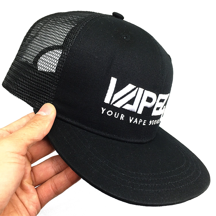 China Wholesale Caps Custom 6 Panel 3D Embroidery Logo Flat Brim Fitted Basketball Hat