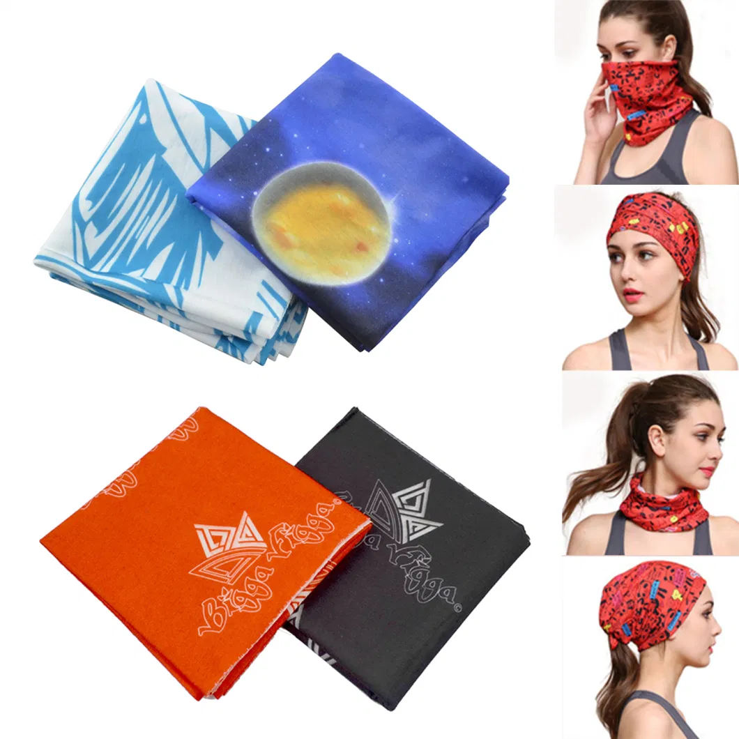 Customized Head Wrap Big Polyester Bandana