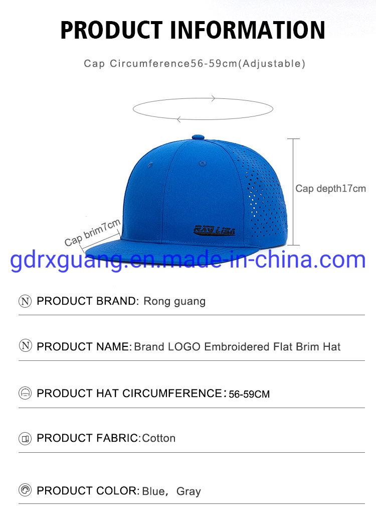 Wholesale Waterproof 6 Panel Flat Brim Embroidery Hip Hop Snapback Caps