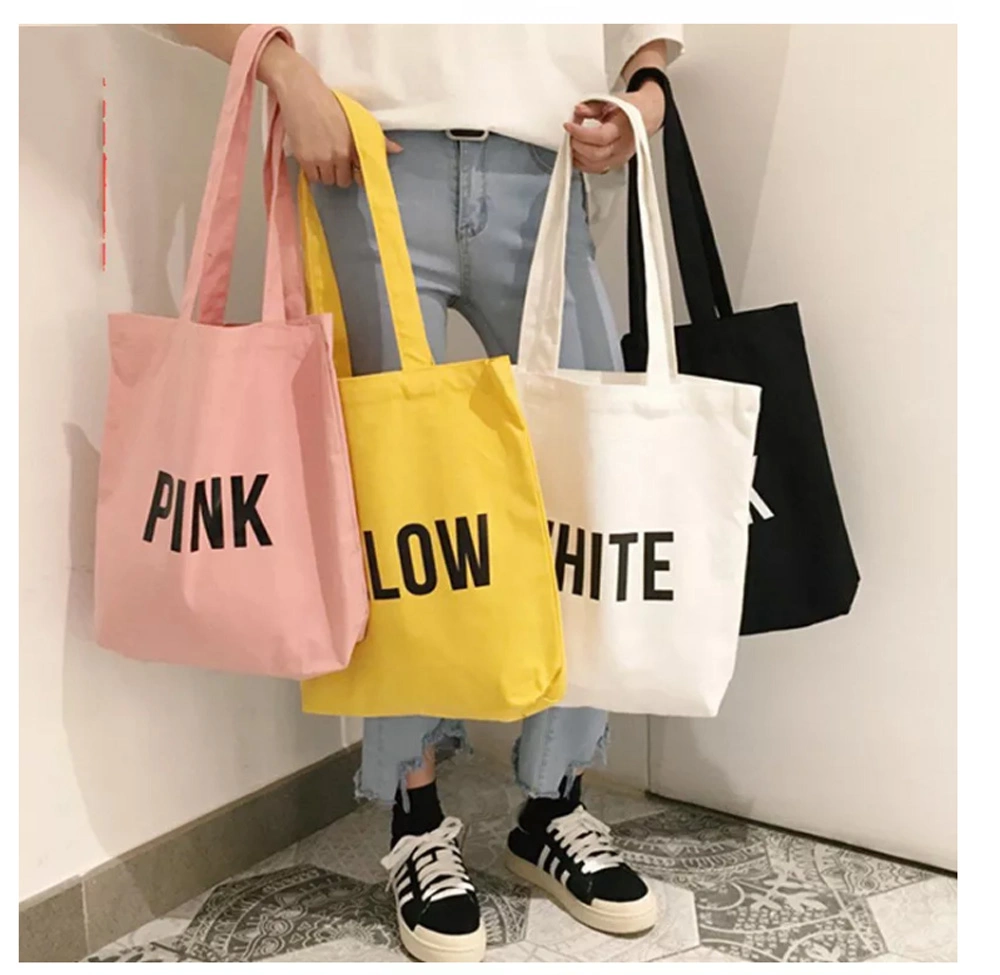 Shopping Bag Canvas Shoulder Bag Reusable Female Hand Tote Bag