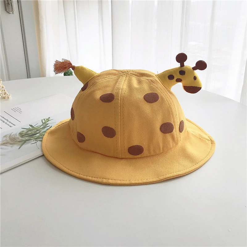 Cute Giraffe Children&prime;s Bucket Hat Polka DOT Print Barrel Hat