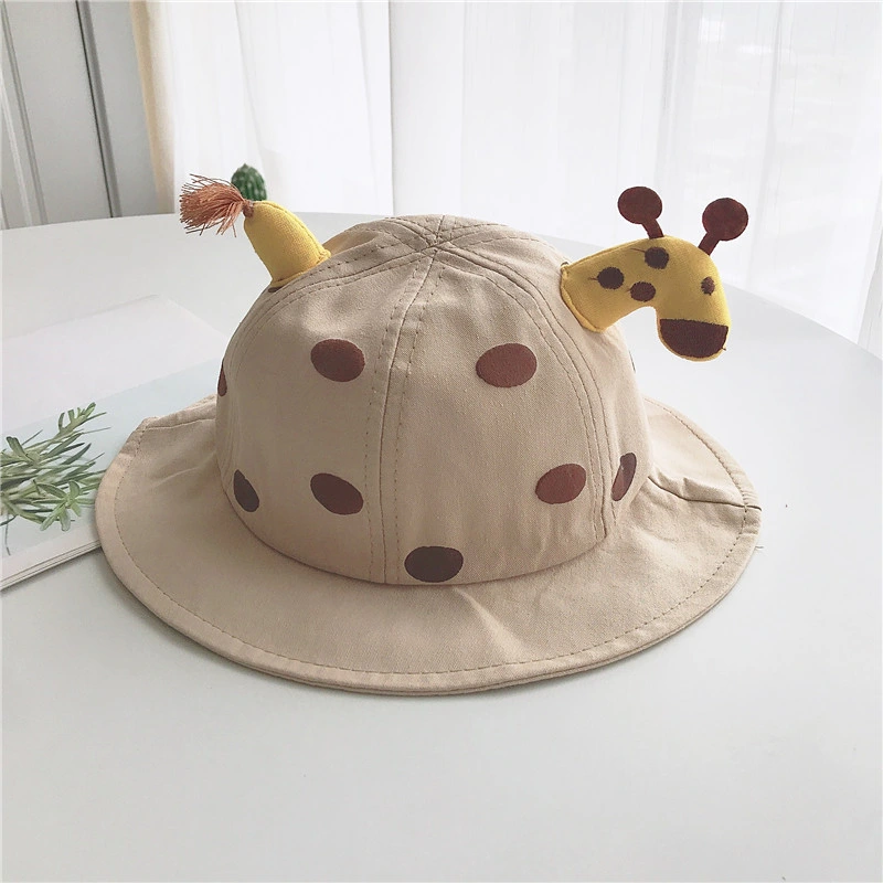 Cute Giraffe Children&prime;s Bucket Hat Polka DOT Print Barrel Hat