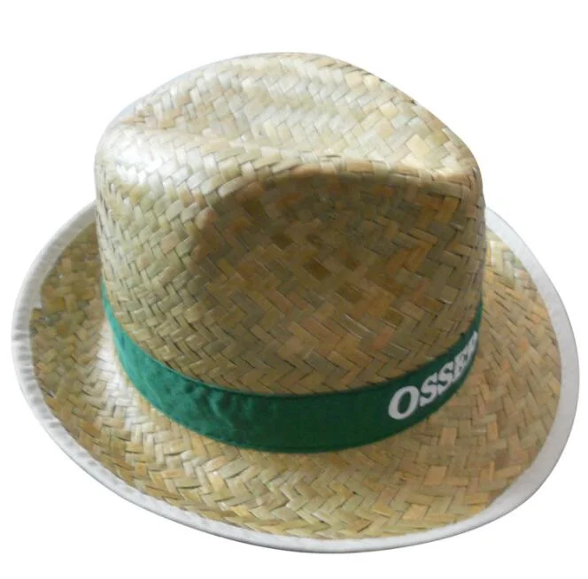 Promotional Straw Fedora Hat Lifeguard Hat Cowboy Beach Hat