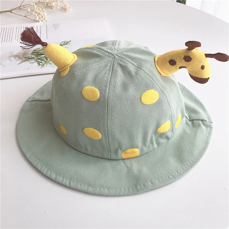 Cute Giraffe Children&prime;s Bucket Hat Polka DOT Print Barrel Hat