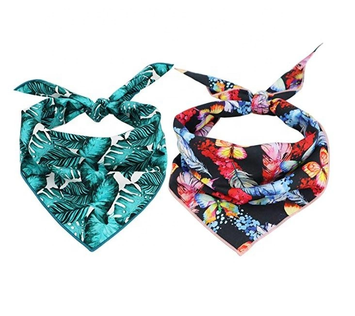 Hanyang Wholesale Soft Cotton Double Layer Printed Dog Bandana