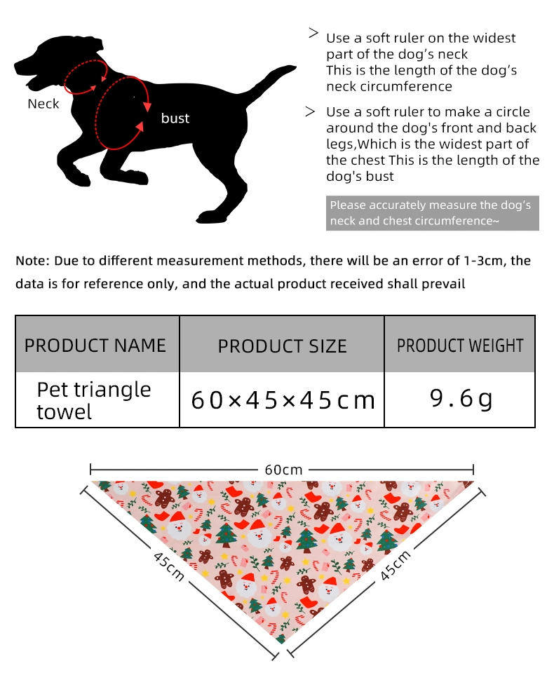 Petisland Pet Accessoires Wholesale Custom Logo Pet Washable Triangle Personalized Cotton Printed Customized Scarf Pet Dog Christmas Bandana