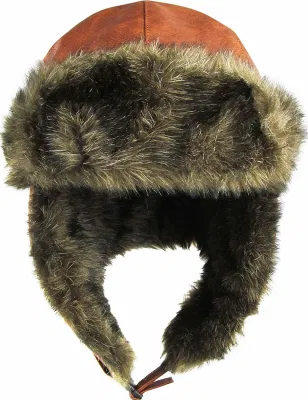Comercio al por mayor de Invierno de buena calidad Trooper Trapper la caza de cuero caliente Hat Ushanka aviador Fur Hat