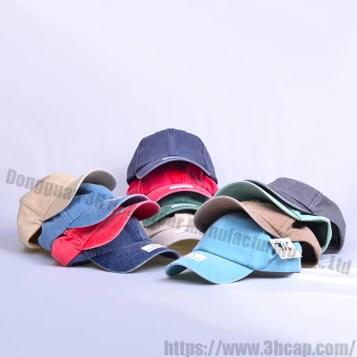 6 Panel ajustable liso algodón vintage Gorras personalizado sin estructura Gorras de béisbol lavadas Gorras de papá