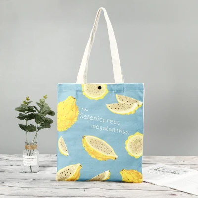 Xianghui Mango de moda Diseño de logotipo personalizado algodón lienzo o no Bolsa de compras tejida