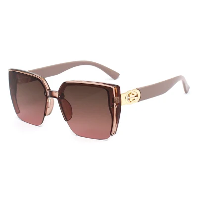 Decoración de Metal una pieza Bisagra Moda Unisex Square Glasses China Fabricación Gafas de sol polarizadas