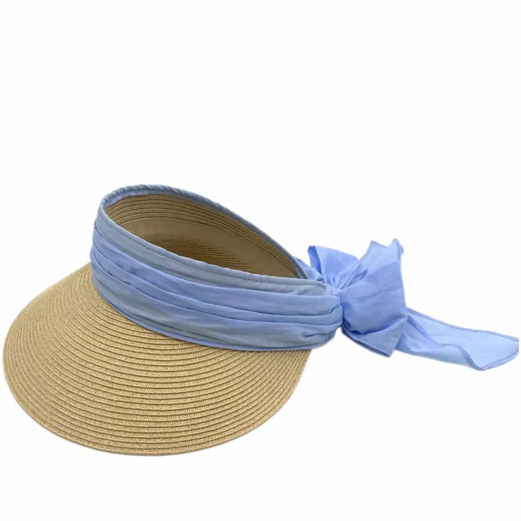 Summer Beach Women Folding Paper Straw Visor Hat