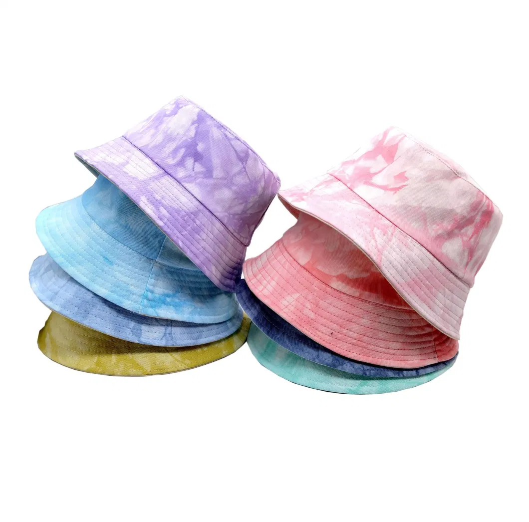 OEM Cotton Tie Dying Printing Bucket Hat Summer Beach Visor Bucket Hat