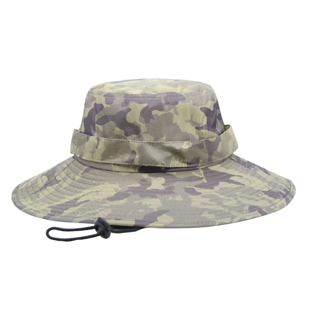 Denim Wash Camouflage Embroidery Print Shade Outdoor Cycling Basin Hat Customizable Bucket Hat