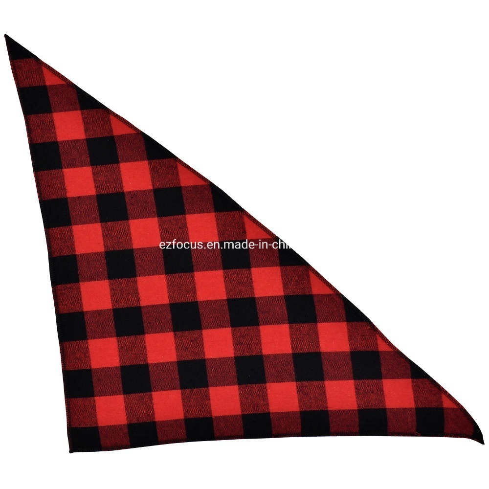 Washable Dog Bandanas Square Plaid Printing Dog Scarf Accessories for Small to Large Dogs Cats Pets Reversible Wbb12553