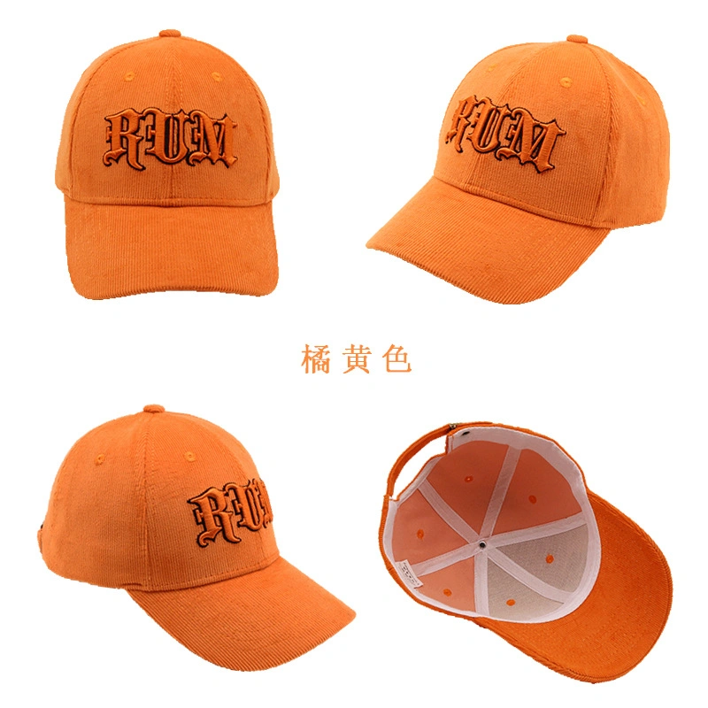 Wholesale Custom Logo Embroidery Corduroy Hat Fashion Baseball Sport Snapback Cap Hat