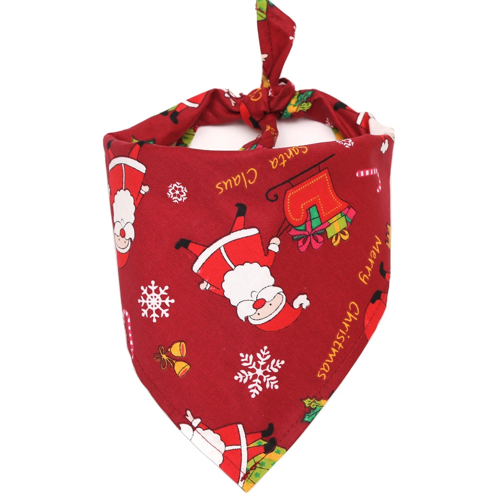 Dog Collar Accessories Christmas Santa Holiday Pet Cotton Bandanas