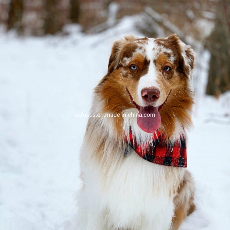 Washable Dog Bandanas Square Plaid Printing Dog Scarf Accessories for Small to Large Dogs Cats Pets Reversible Wbb12553