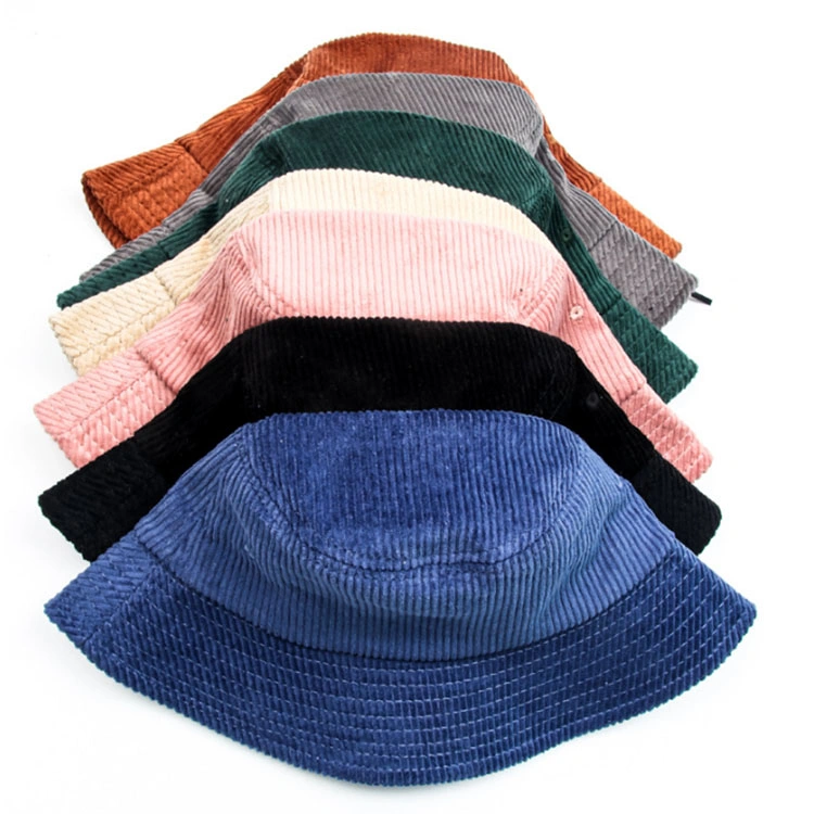 2023 New Custom Cloud Courduroy Designer Fisherman Corduroy Bucket Hat Unisex with Logo